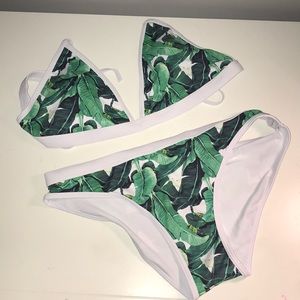 Green Leaf Bathing Suit Bikini
